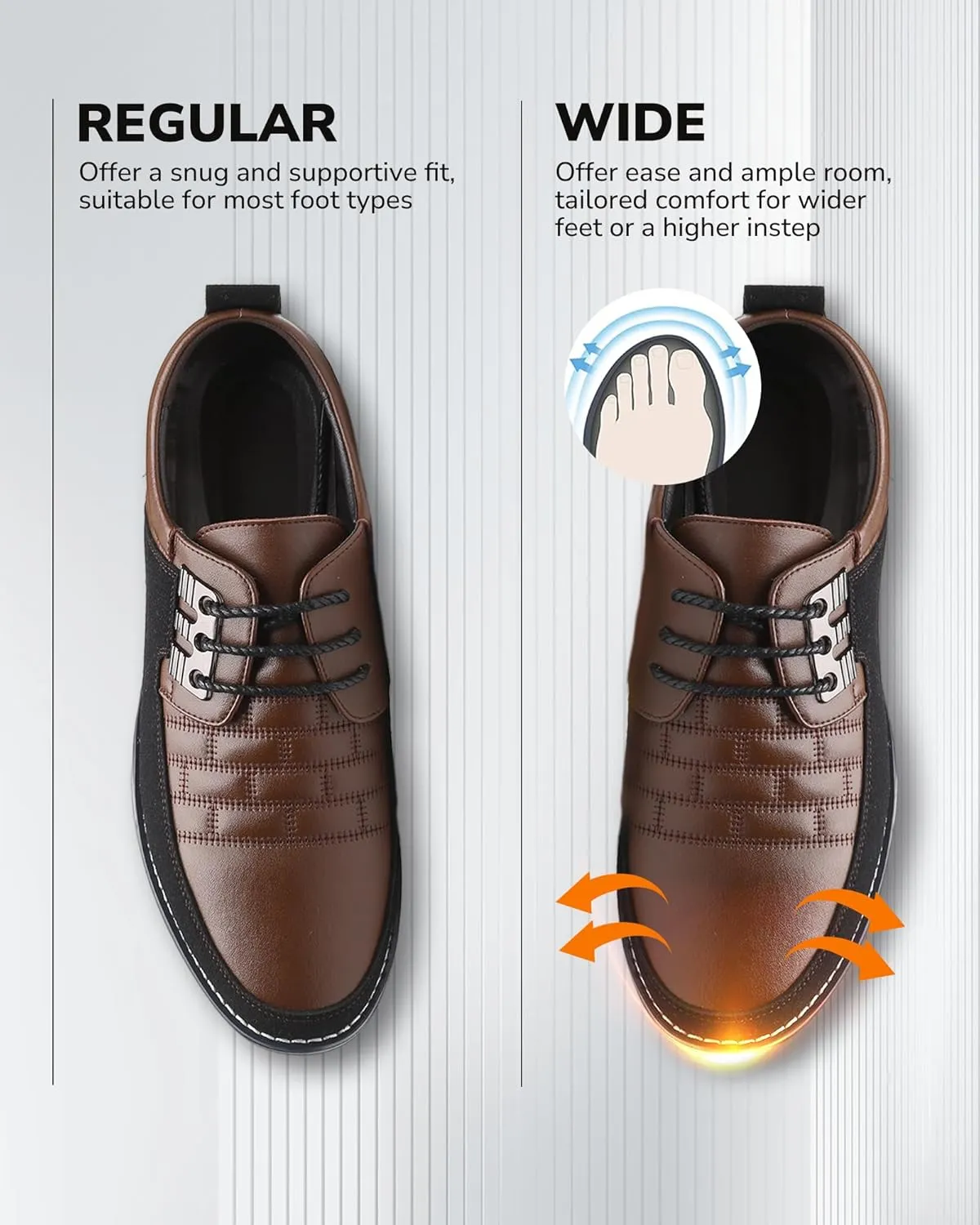Recyphi Men??s Oxford Derby Orthopedic Leather Shoes Casual Dress Sneakers Formal Business Loafers Comfortable Walking Driving Shoes