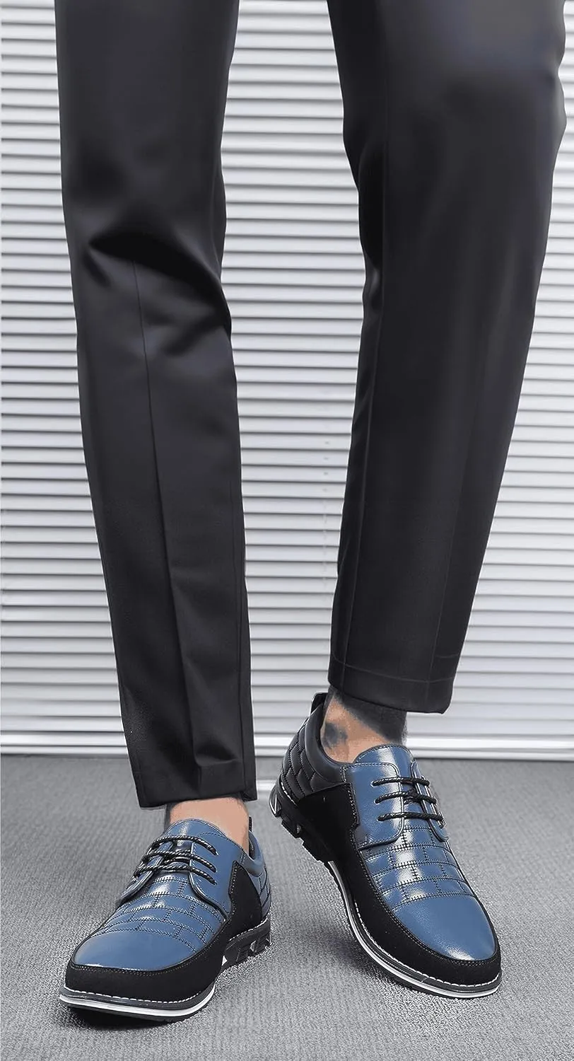 Recyphi Men??s Oxford Derby Orthopedic Leather Shoes Formal Luxury Business Dress Shoes Lace-up Walking Driving Loafers Dress Sneakers