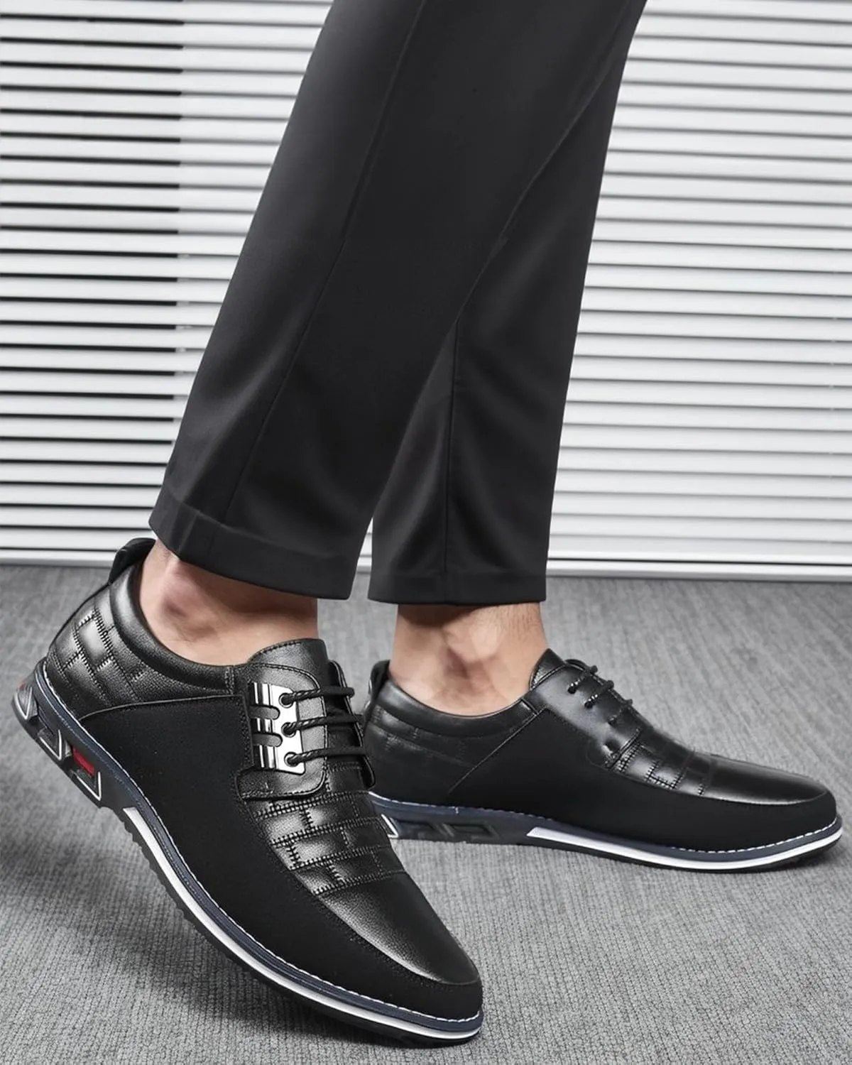 Recyphi Men??s Oxford Derby Orthopedic Leather Shoes Formal Luxury Business Dress Shoes Lace-up Walking Driving Loafers Dress Sneakers