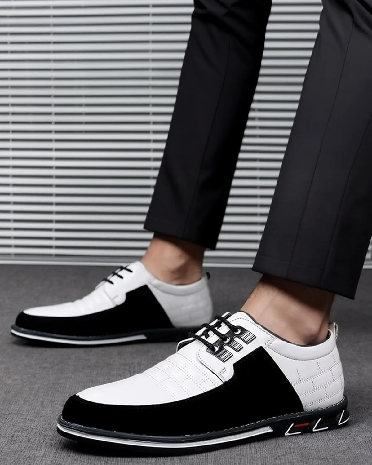 Recyphi Men??s Oxford Derby Orthopedic Leather Shoes Formal Luxury Business Dress Shoes Lace-up Walking Driving Loafers Dress Sneakers