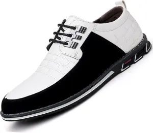 Recyphi Men??s Oxford Derby Orthopedic Leather Shoes Formal Luxury Business Dress Shoes Lace-up Walking Driving Loafers Dress Sneakers