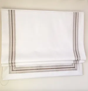 Relaxed Roman Shade, Custom roman shade, Decorative trim #922, roman shade with chain mechanism, Roman Shades for windows, window treatments