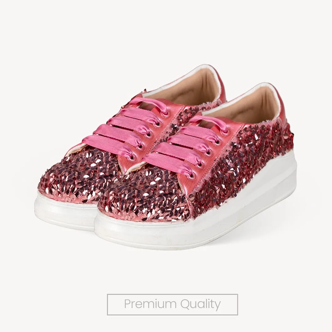 Rosette Crush Sequin Sneakers