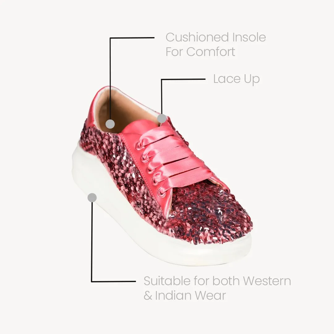 Rosette Crush Sequin Sneakers