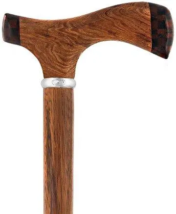 Rosewood 3D Fritz: Unique Inlay Checker Handle Walking Cane