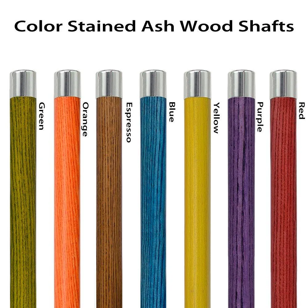 Scratch and Dent Chrome Plated Derby Handle Walking Cane w/ Blue Stained Ash Shaft & Brass Silver Collar V3224