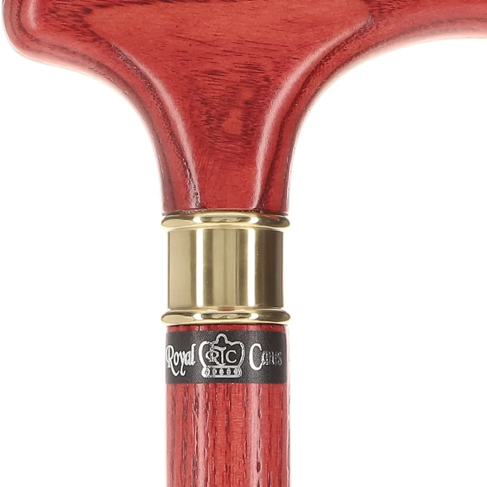 Scratch and Dent Extra Long, Super Strong Mahogany Derby Walking Cane With Ash Wood Shaft and Brass Collar V1264
