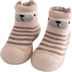 Size 8 Slippers Kids Toddler Baby Boys Girls Solid Warm Knit Soft Sole Rubber Boys Housecoat And Slippers