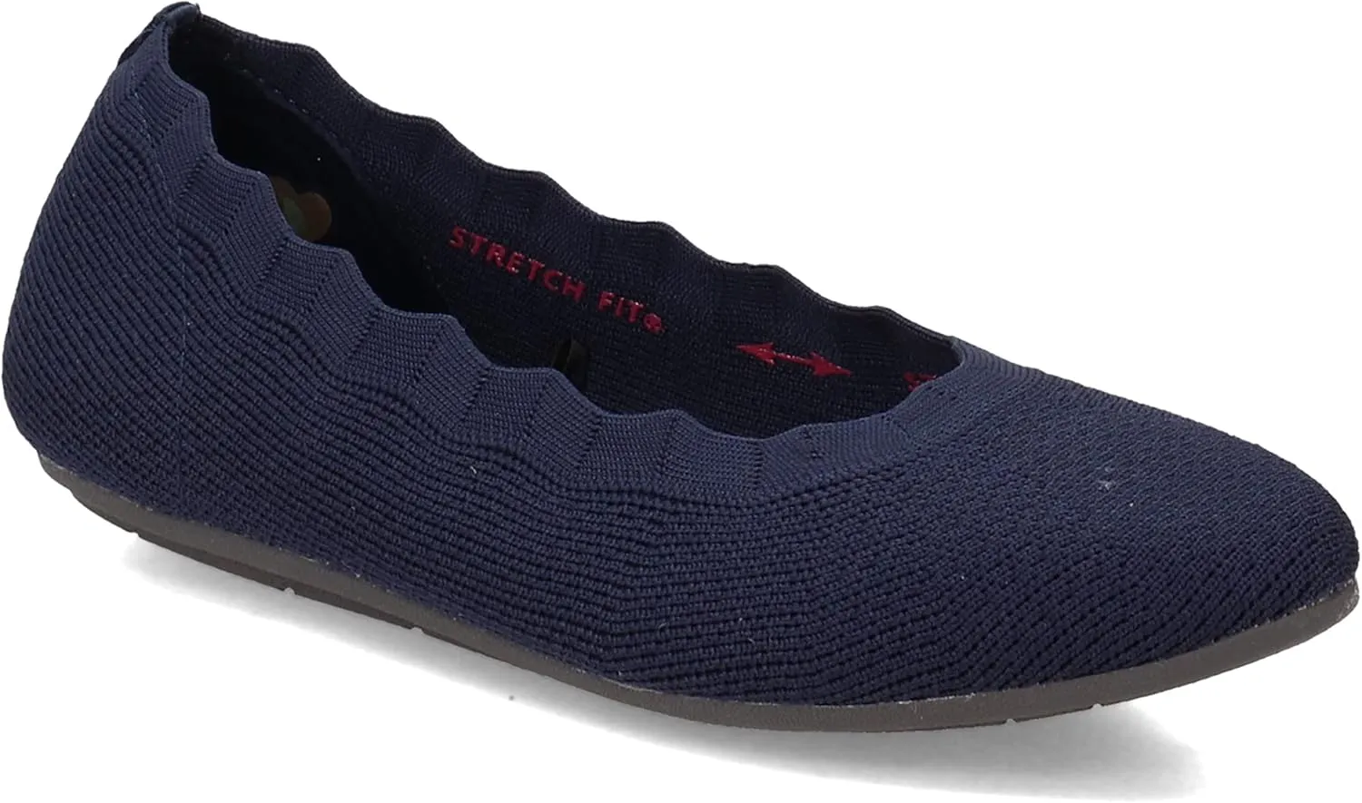 Skechers Women's Cleo 2.0-Love Spell Scalloped Knit Skimmer Flats with Air-Cooled Memory Foam Ballet