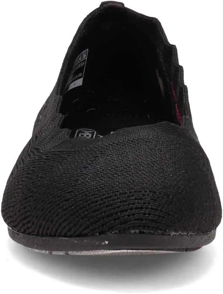 Skechers Women's Cleo 2.0-Love Spell Scalloped Knit Skimmer Flats with Air-Cooled Memory Foam Ballet