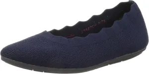 Skechers Women's Cleo 2.0-Love Spell Scalloped Knit Skimmer Flats with Air-Cooled Memory Foam Ballet