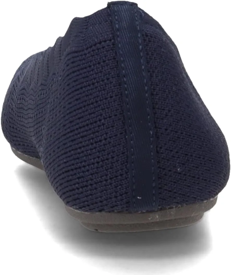 Skechers Women's Cleo 2.0-Love Spell Scalloped Knit Skimmer Flats with Air-Cooled Memory Foam Ballet