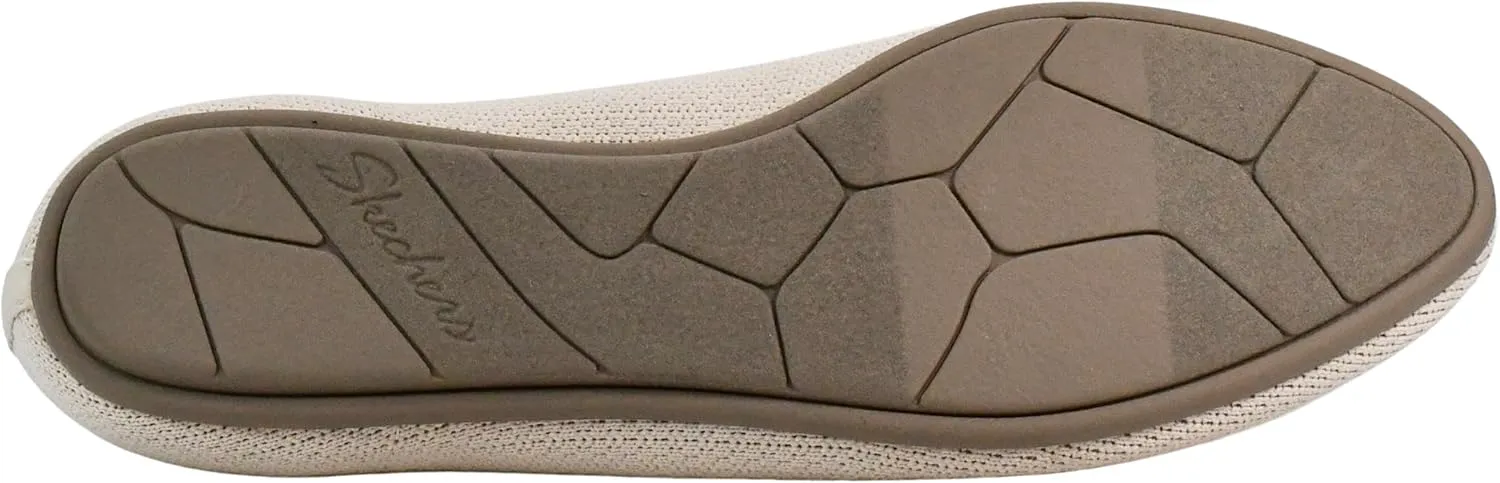 Skechers Women's Cleo 2.0-Love Spell Scalloped Knit Skimmer Flats with Air-Cooled Memory Foam Ballet