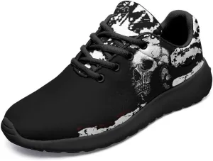 Skull Running Shoes for Women Men Mesh Breathable Comfort Walking Sneaker Sports Athletic Halloween Shoes