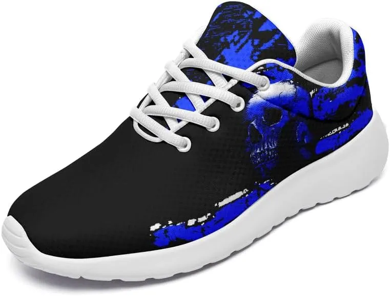 Skull Running Shoes for Women Men Mesh Breathable Comfort Walking Sneaker Sports Athletic Halloween Shoes