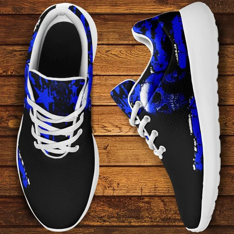 Skull Running Shoes for Women Men Mesh Breathable Comfort Walking Sneaker Sports Athletic Halloween Shoes