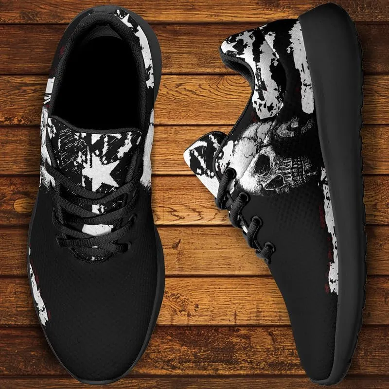 Skull Running Shoes for Women Men Mesh Breathable Comfort Walking Sneaker Sports Athletic Halloween Shoes