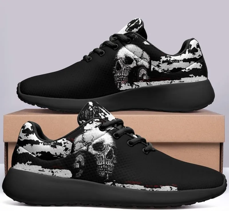 Skull Running Shoes for Women Men Mesh Breathable Comfort Walking Sneaker Sports Athletic Halloween Shoes