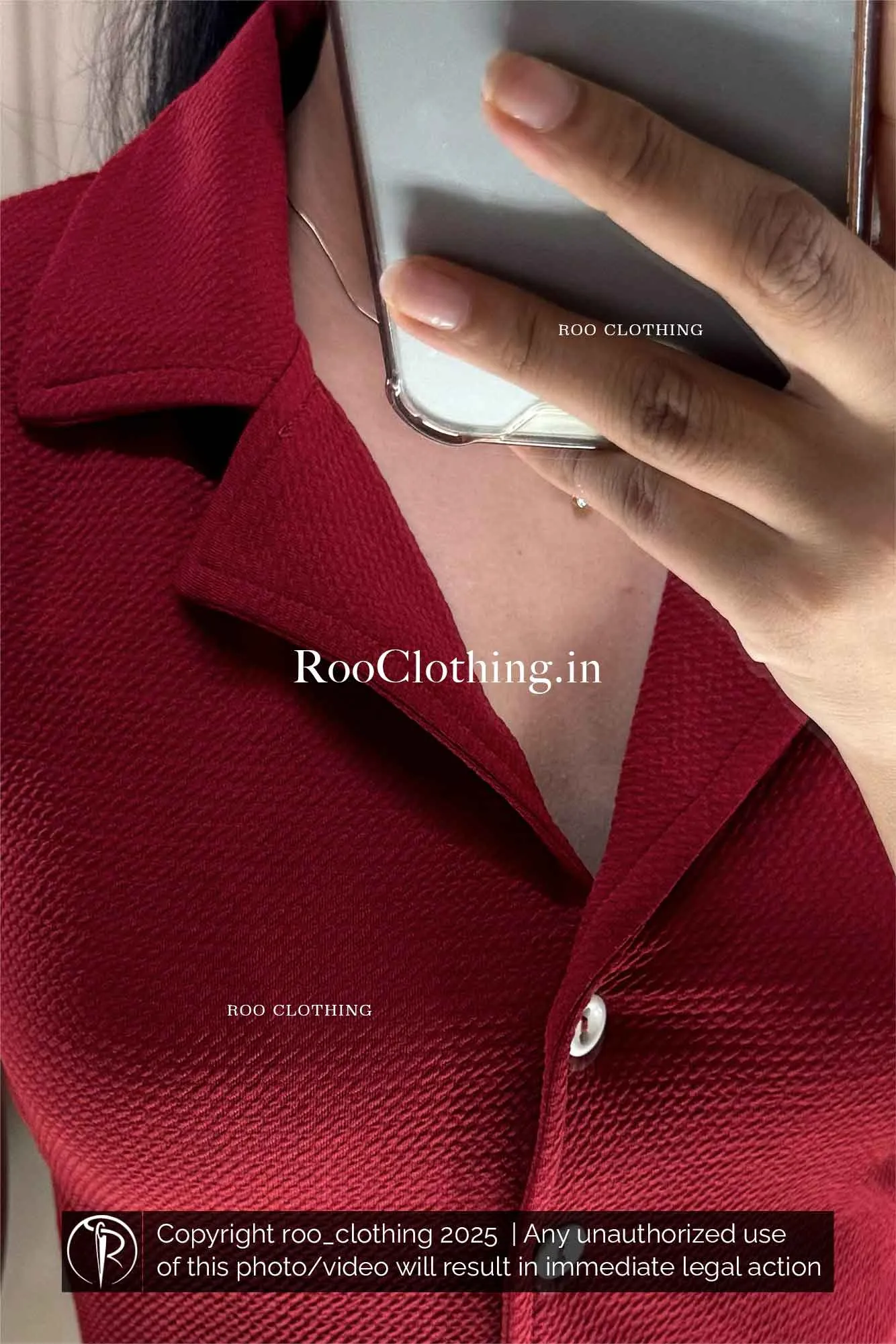 Sleeveless Maroon Notch Collared Button-Up Crop Top Only