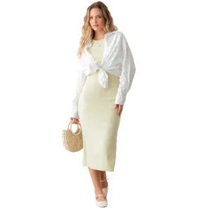 Sleeveless Open Back Side Slit Maxi Dress