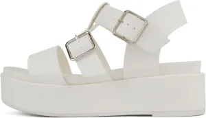 Soda STELLAR ~ Women Flatform Multi Strap Double Buckle Open Toe Ankle Strap Platform Wedge Sandals