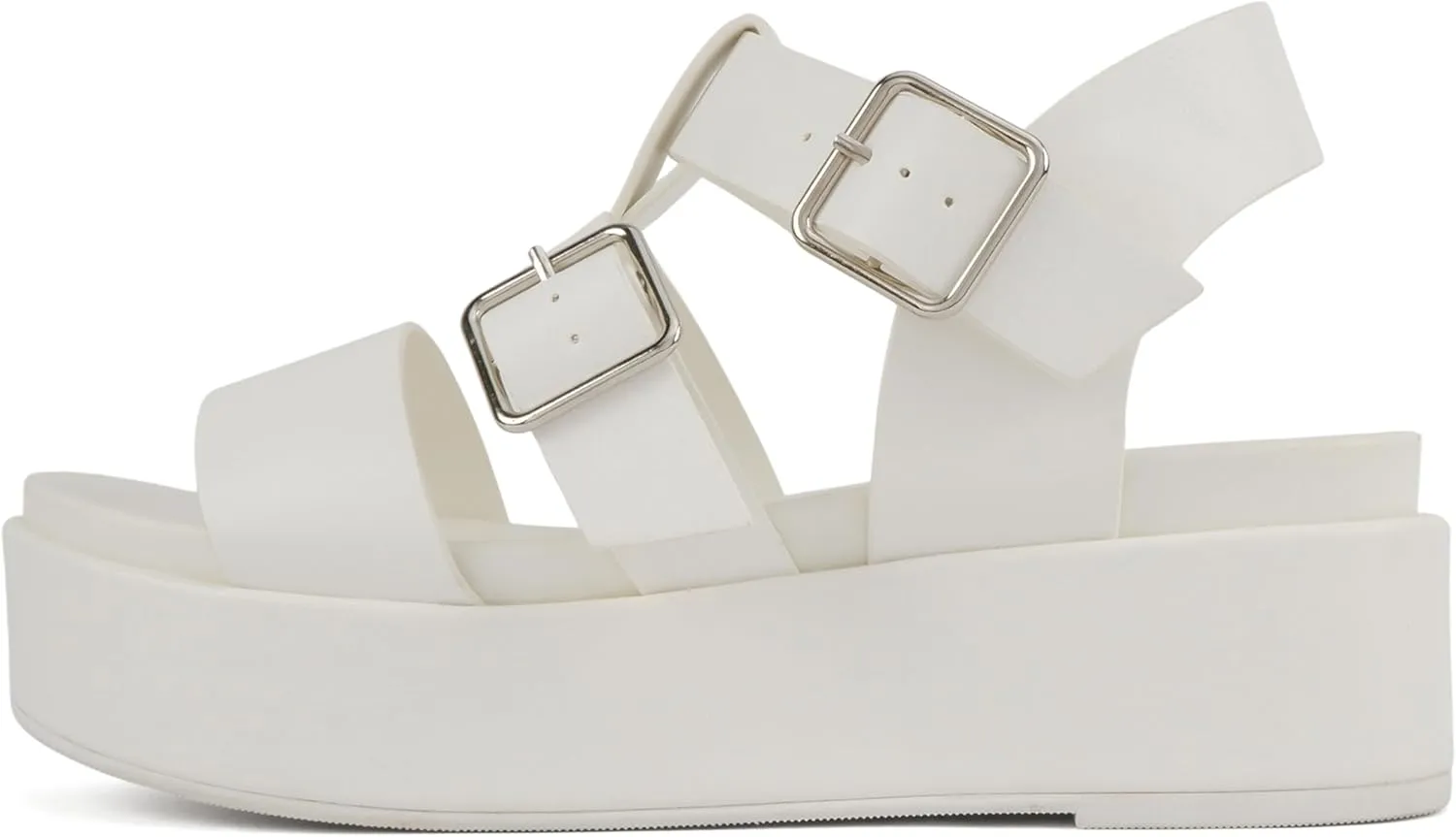 Soda STELLAR ~ Women Flatform Multi Strap Double Buckle Open Toe Ankle Strap Platform Wedge Sandals