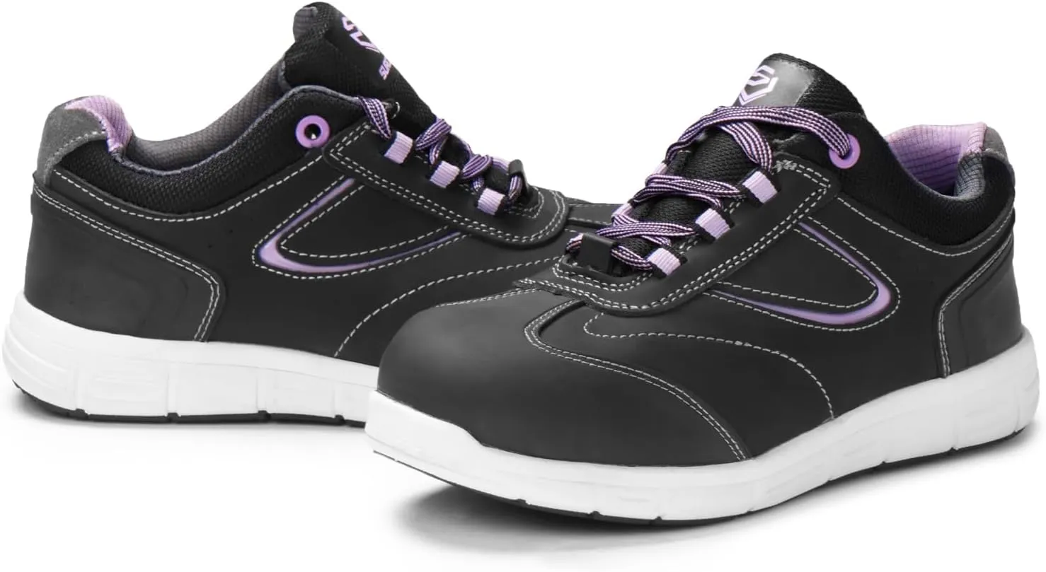 SUREWAY Women's Aluminum Toe Work Shoes for Women,Lightweight & Comfortable,Superior Slip Resistant,EH Safety Industrial Construction Boots/Shoes