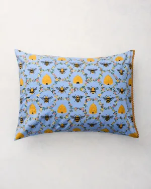 Sweet Bee - Pillowcase Set Of 2 - Soft Blue