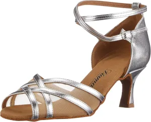 TANZSCHUHMANUFAKTUR Women's Standard & Latin Dance Shoe, Silver, 10.5 US