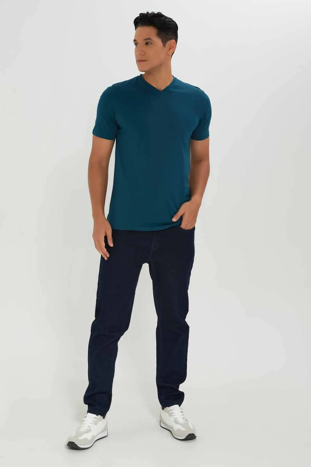 Teal V-Neck T-Shirt