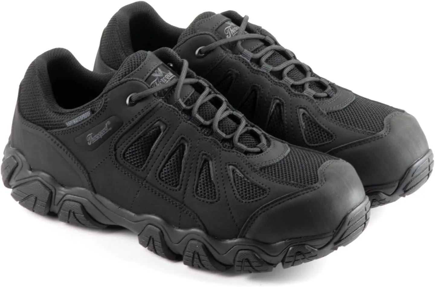 Thorogood Crosstrex Waterproof Athletic Work Shoes for Men - Lightweight Premium Leather and Mesh with Comfort Insole and Slip-Resistant Outsole; ASTM Rated, Black - 12 Wide