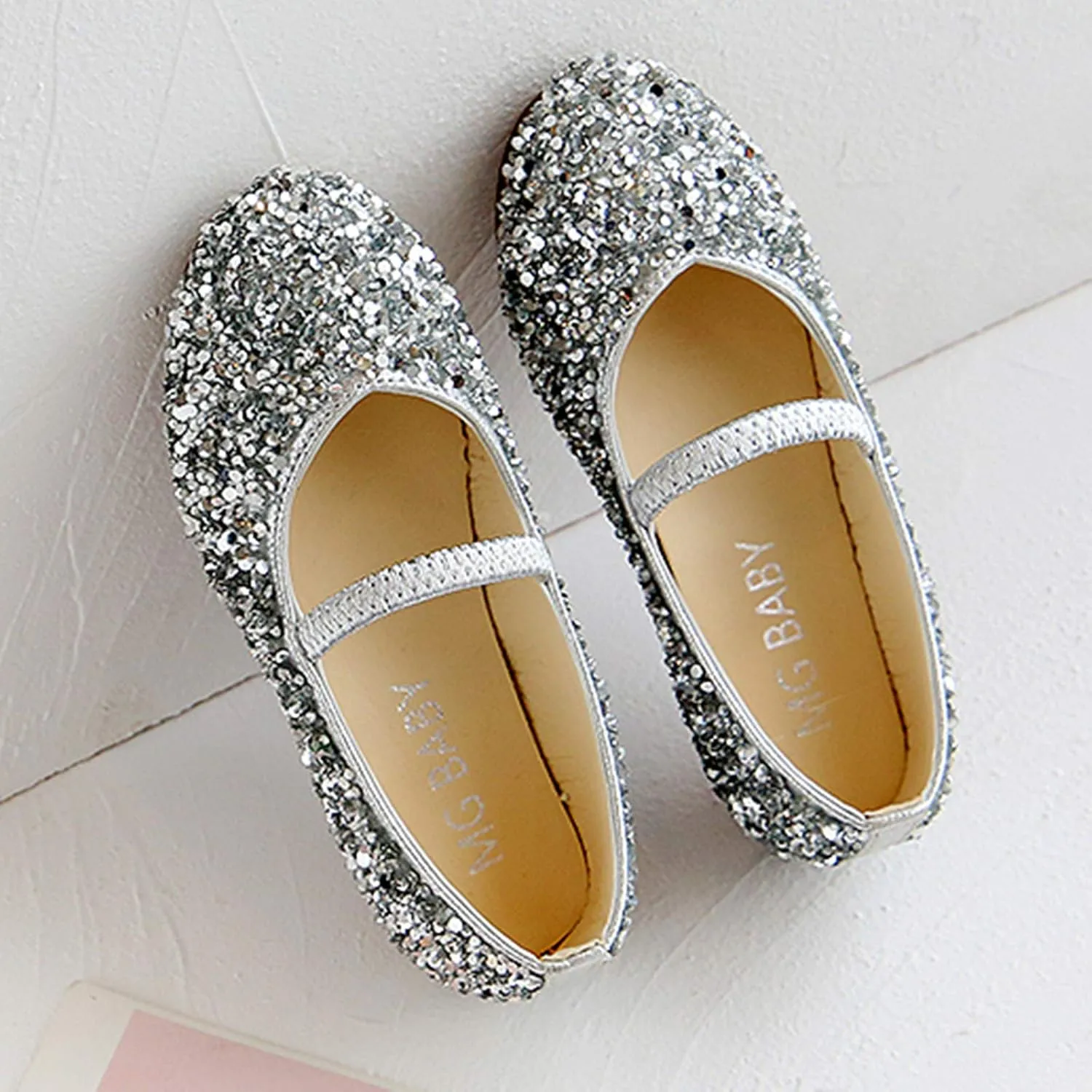 Toddler Dress Shoes,Baby Children Girls Princess Shoes Bottom Dance Sequined Leather Soft Baby Dress Shoes 1-11 Years