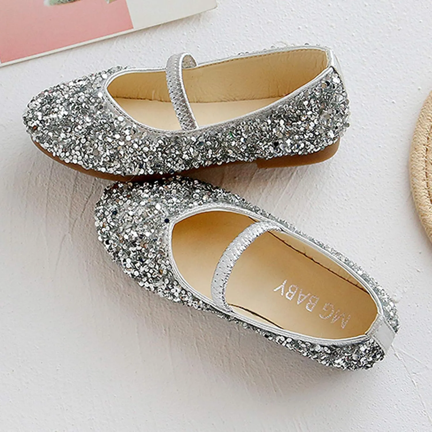 Toddler Dress Shoes,Baby Children Girls Princess Shoes Bottom Dance Sequined Leather Soft Baby Dress Shoes 1-11 Years
