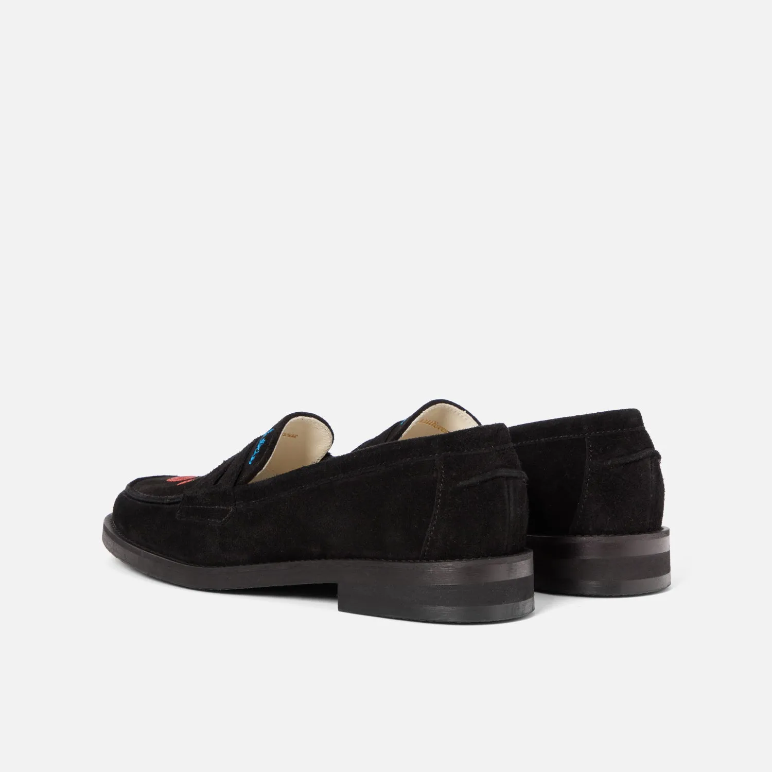 Wilde Black Suede Cherry Penny Loafer - Women's
