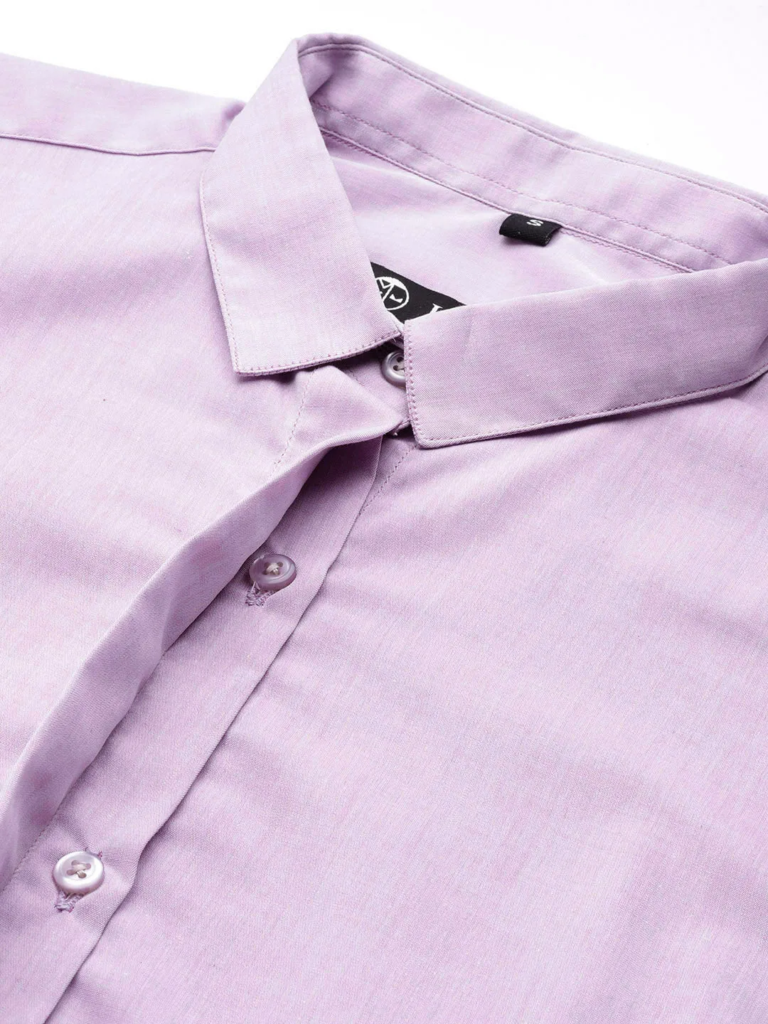 Women Lavender Solid Pure Cotton Regular Fit Formal Shirt