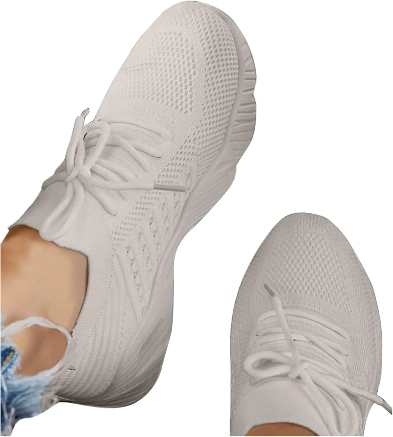 Womens Arch Support Comfortable Walking Shoes Lightweight Mesh Sneakers Slip On Memory Foam Athletic Sports Shoes