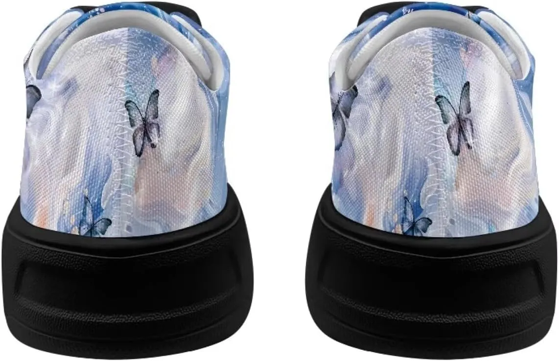 Womens Canvas Sneakers Orthotic Walking Shoes with Memory Foam Non-Slip Canvas Shoes for Hiking Walking Running