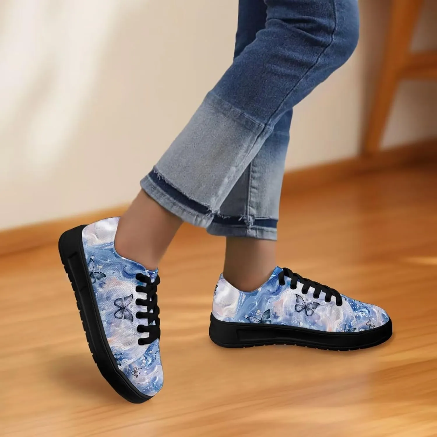 Womens Canvas Sneakers Orthotic Walking Shoes with Memory Foam Non-Slip Canvas Shoes for Hiking Walking Running