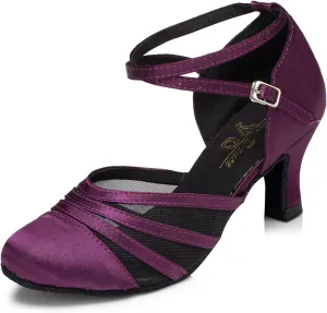 Women's Closed-Toe Ballroom Latin Party Wedding Performance Dance Shoes