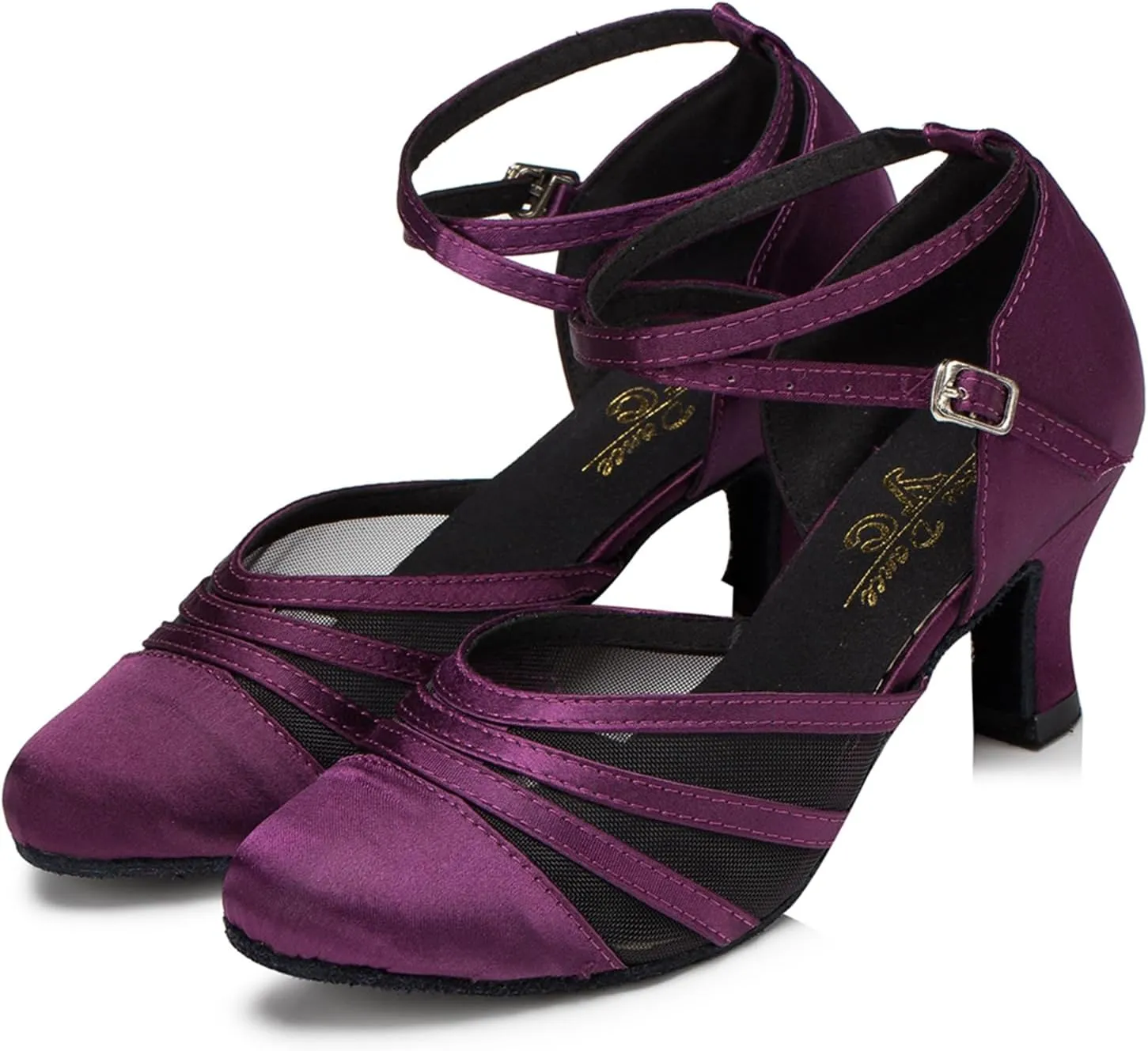 Women's Closed-Toe Ballroom Latin Party Wedding Performance Dance Shoes