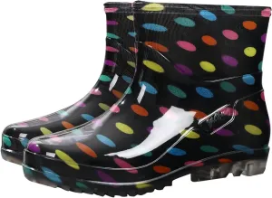 Women's Rain Boots Waterproof Mid Calf Rubber Garden Water Boots Fashion Cute Outdoor Work Mud Boots
