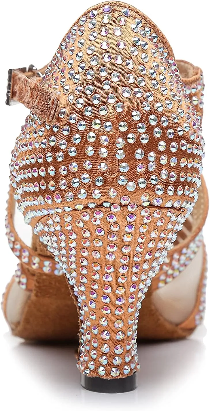 Women's Rhinestone Ballroom Dance Shoes Performance Wedding Party Shoes For 1920s