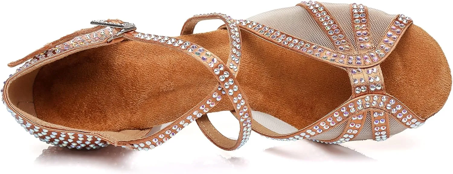 Women's Rhinestone Ballroom Dance Shoes Performance Wedding Party Shoes For 1920s