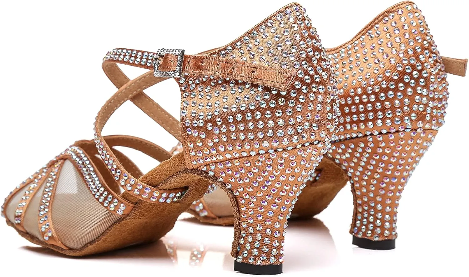 Women's Rhinestone Ballroom Dance Shoes Performance Wedding Party Shoes For 1920s
