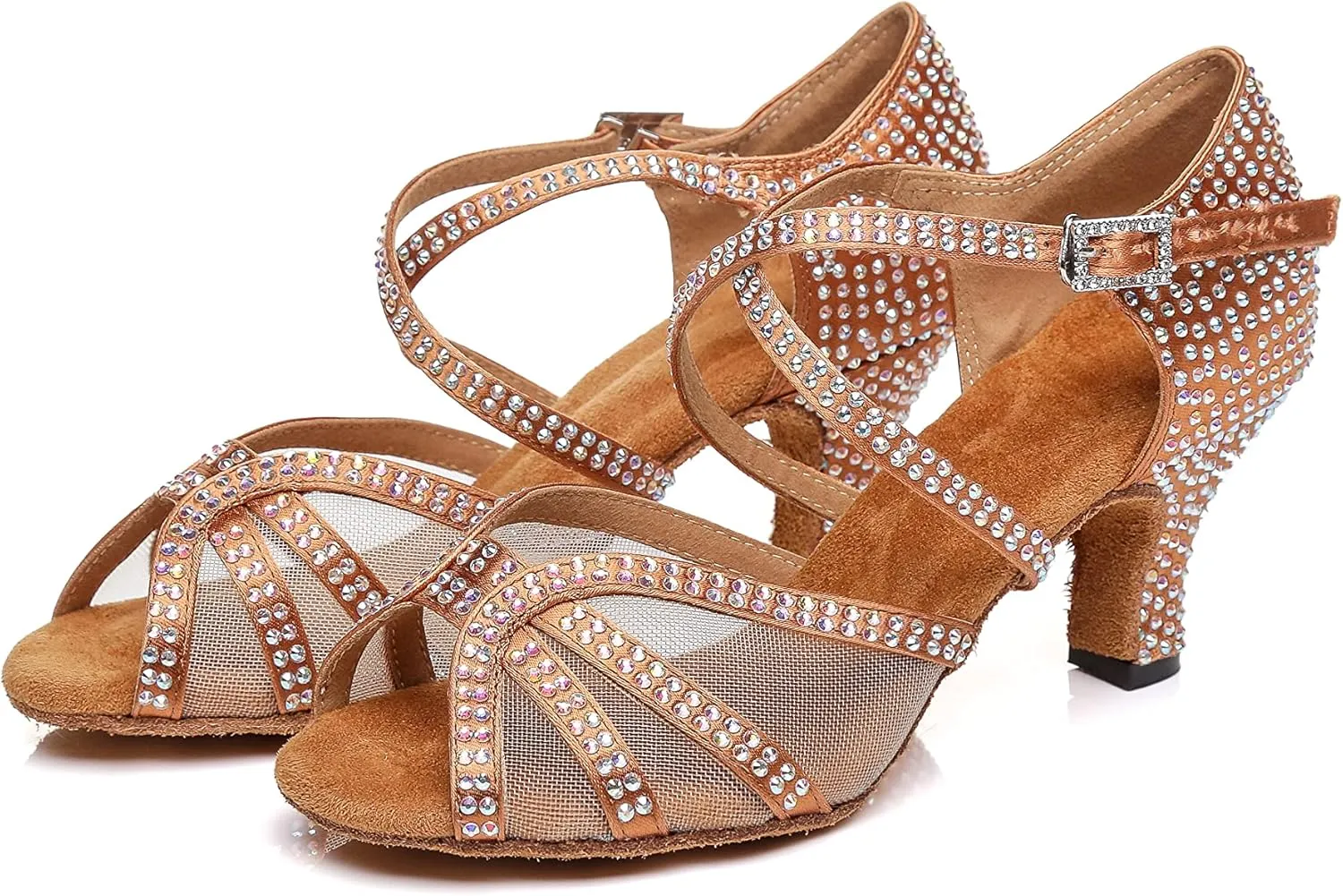 Women's Rhinestone Ballroom Dance Shoes Performance Wedding Party Shoes For 1920s