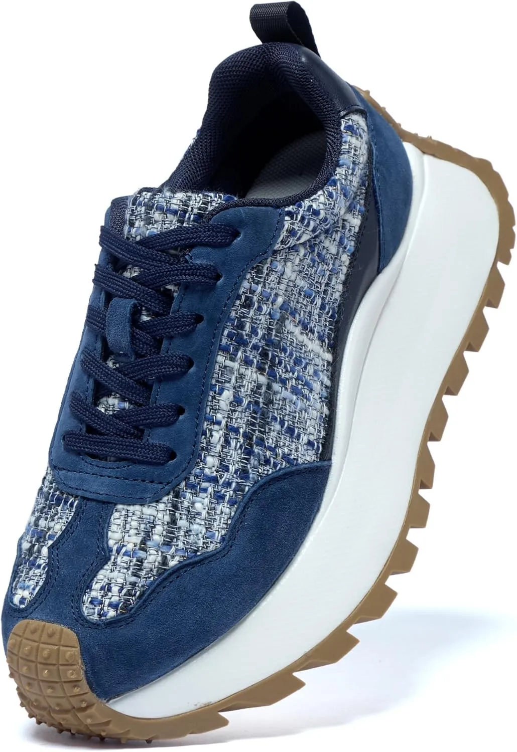 Women's Sneakers Lace Up Low Top Sneakers Platform Height Increase Outdoor Walking Shoes Comfortable Breathable Casual Women's Shoes