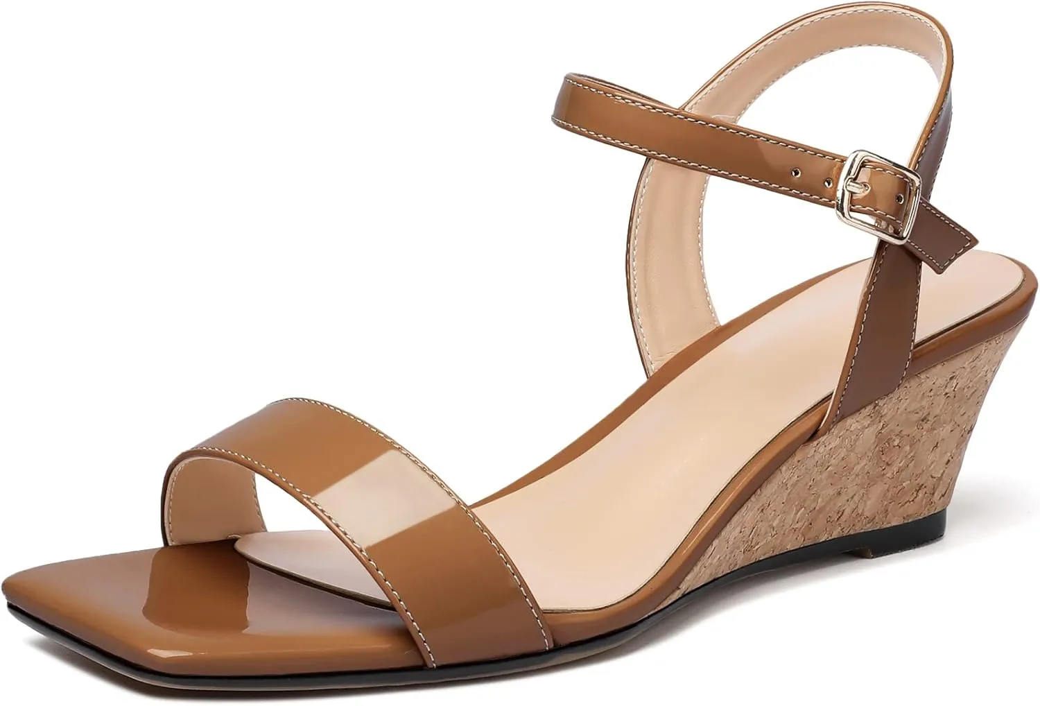 YODEKS Low Wedge Heel Sandals Women Summer Sandals Open Toe Pump Shoes for Evening Party Dress Casual