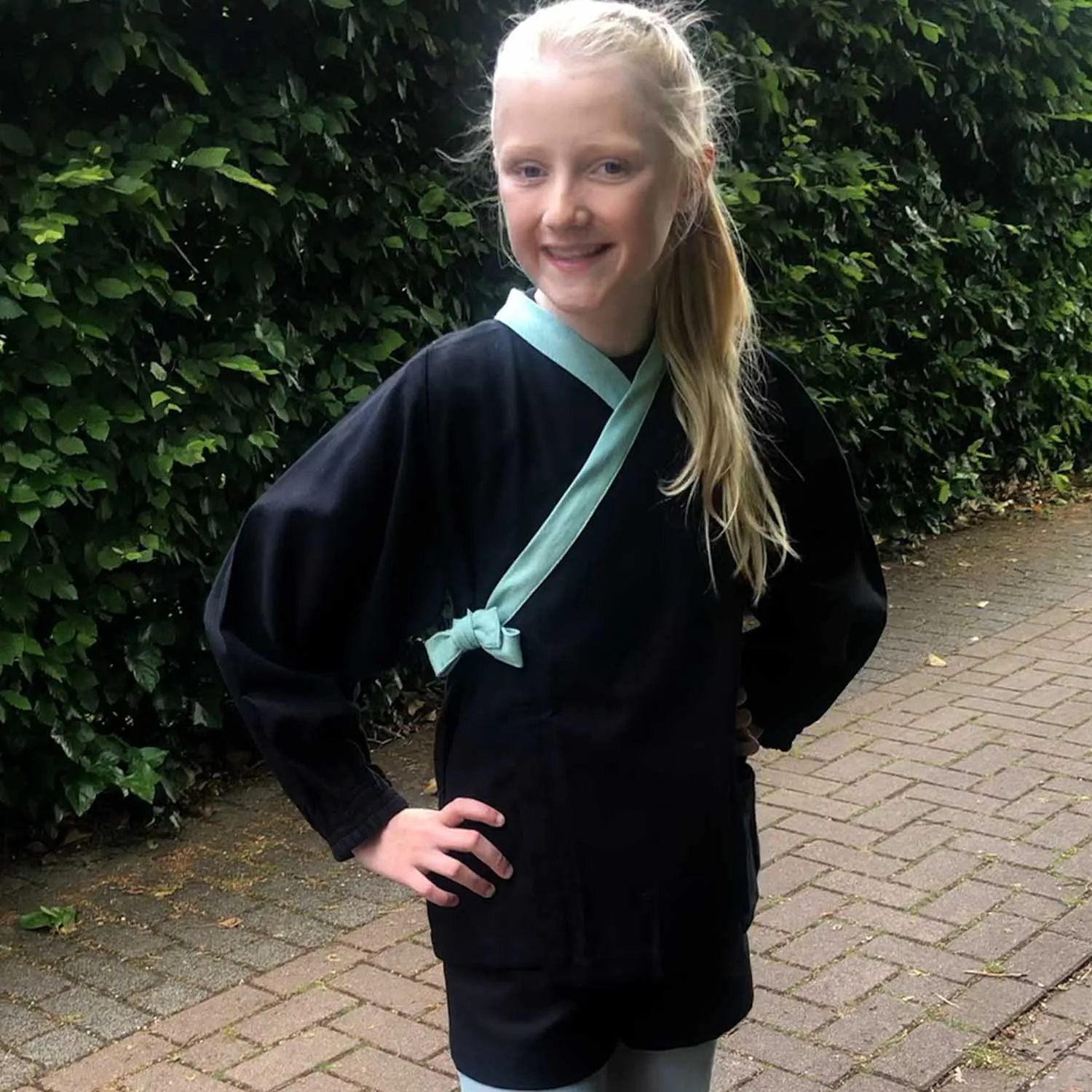 Zwarte canvas shorts voor kinderen 