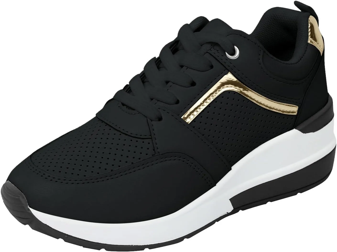 ZWRXW Platform Sneaker for Women Men Lace-Up Comfortable Casual Fashion Sneakers PU Leather Platform Shoes Unisex Non Slip Walking Shoes Footwear